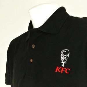 KFC Kentucky Fried Chicken Black Polo Shirt Employee Uniform NEW Size XL
